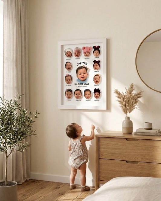 My First Year - Personalized in 3D Art - A Precious Journey Frame