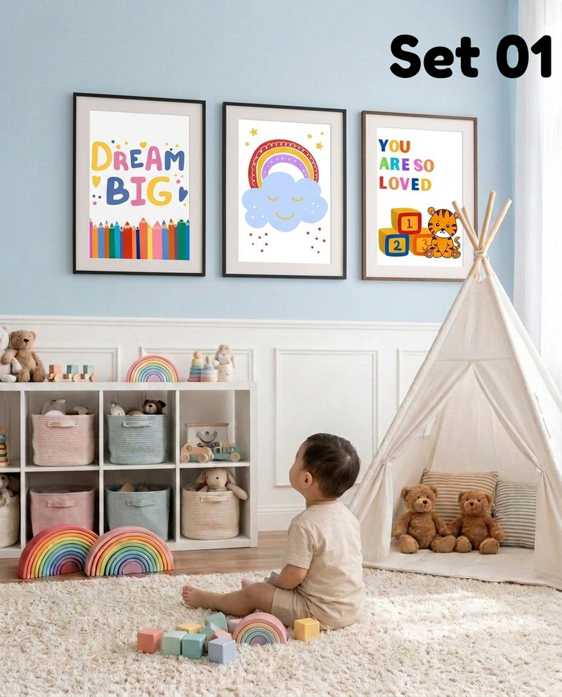 Daily Affirmations for Kids - For Little Hearts, Big Confidence - 3 Frames set
