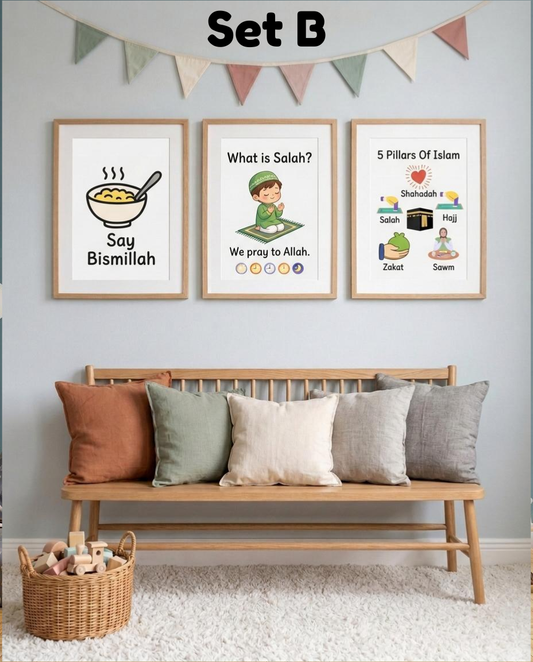 Islamic Affirmations for Kids - Set of 3